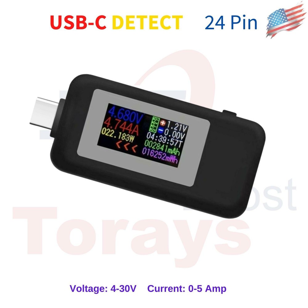 USB detect Type-c Tester voltmeter Current Detector Current Voltage Detect USA