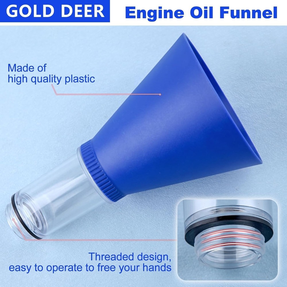 Locking Oil Funnel No-Spill Threaded Oil Change Tool