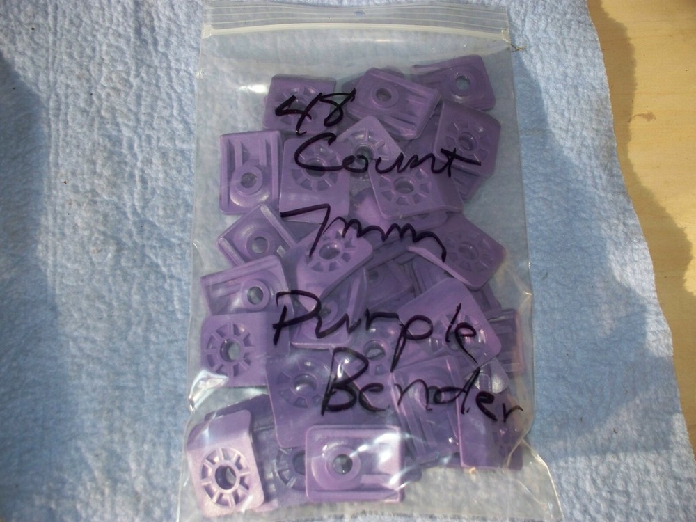 Snowmobile Track 7mm Stud Backer Plate 48 Pack Square Bender Purple Plastic