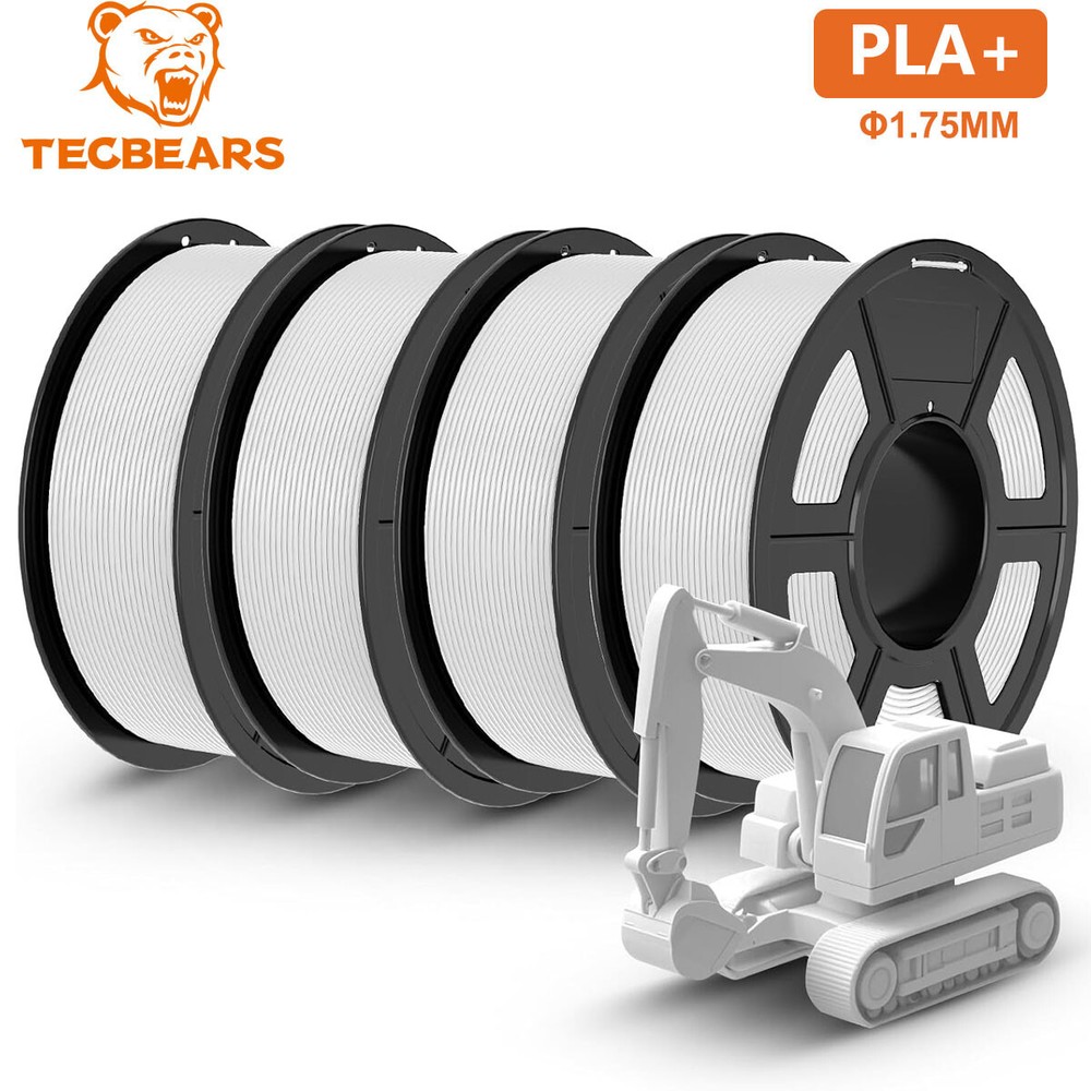TECBEARS 4KG PLA+ Filament 3D Printer 1.75mm PLA Plus Filament Less Stringing