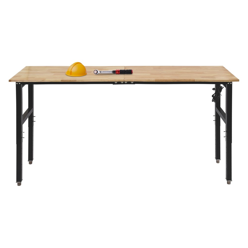 Adjustable Height Workbench Max 2000 lbs Heavy Duty Work Bench W/Power Outlets
