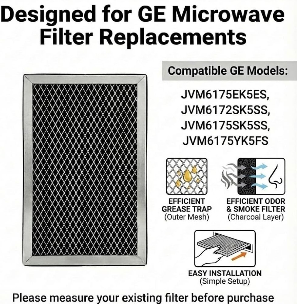 High-Quality Charcoal Filter for GE Microwave, 2 Pack