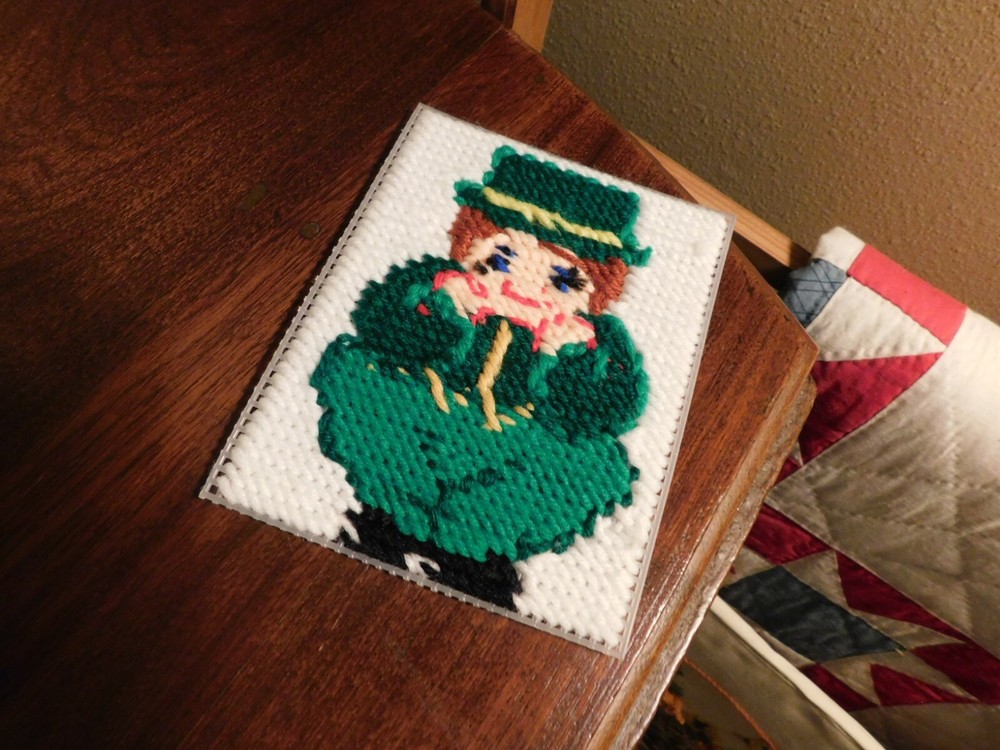 St. Patrick's Needlepoint on Plastic Canvas Hand Sewn