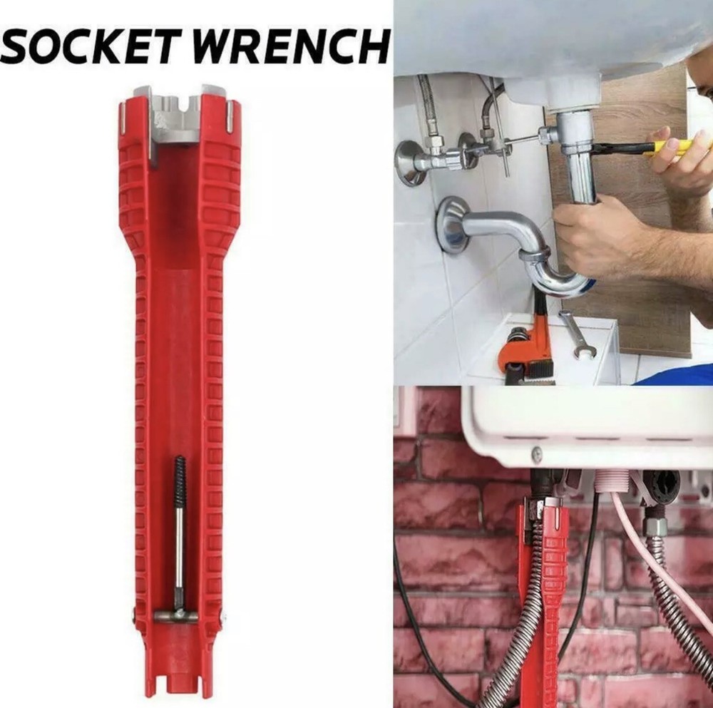 8 in 1 Multi-function Faucet Sink Installer Water Pipe Spanner Wrench.