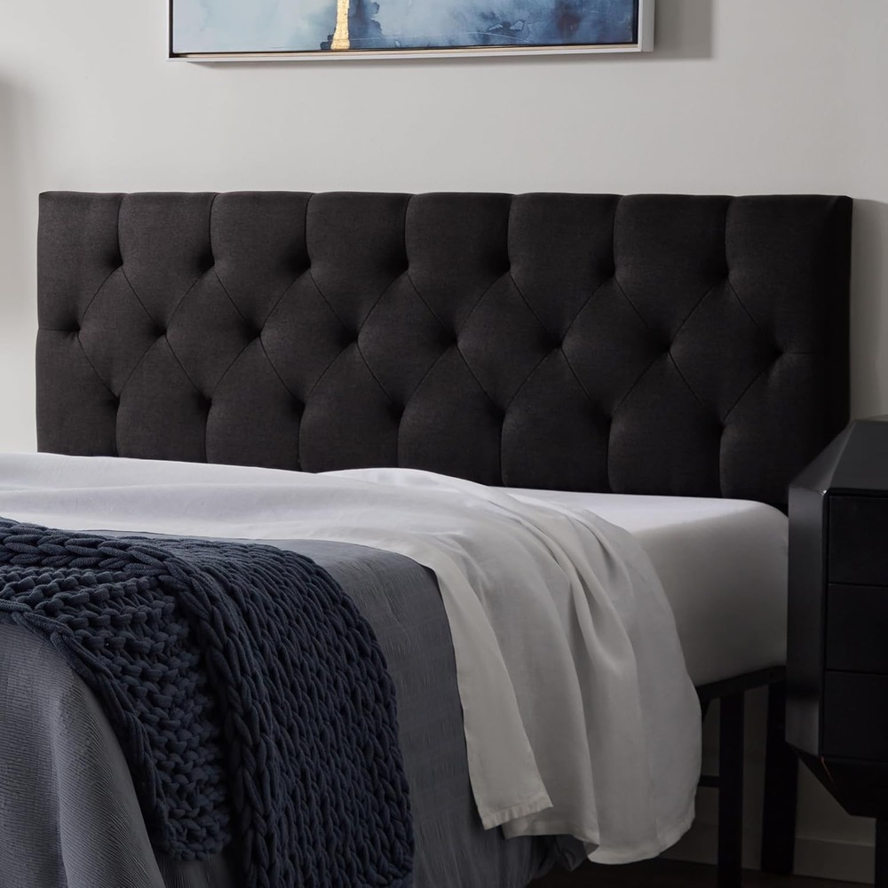 Mid-Rise Upholstered Headboard - Diamond Tufted - Padded Polyester - Adjustab...