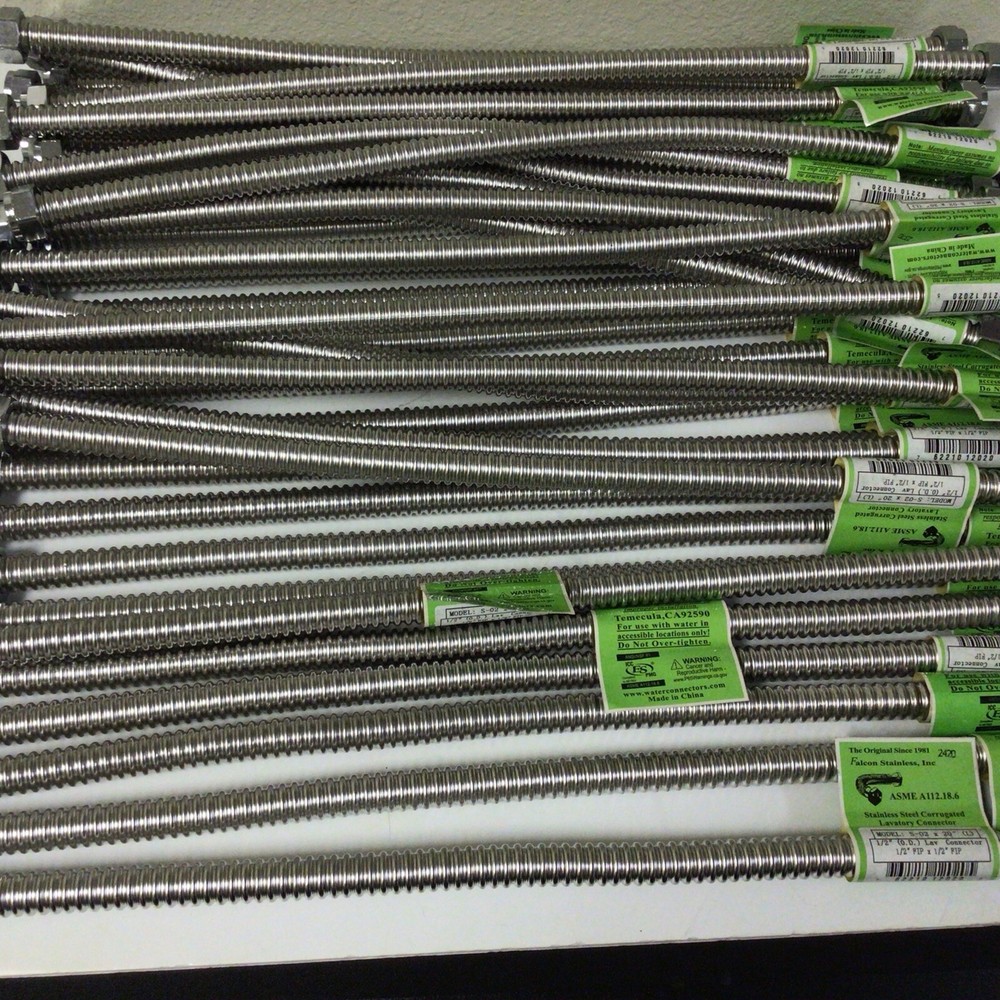 NEW, (LOT 38) FALCON STAINLESS STEEL CORRUGATED LAVATORY CONNECTOR S-02x 20'(L)