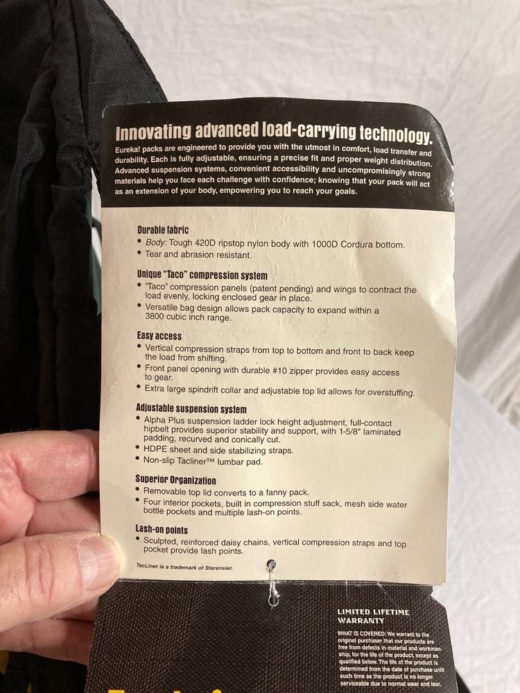 Eureka Soveriegn II internal frame back pack **NEW**