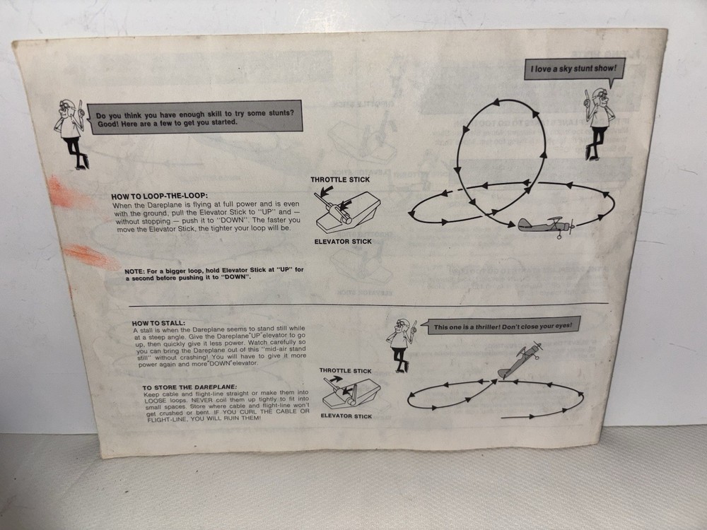 Mattel Dareplane Stunter Original Instructions