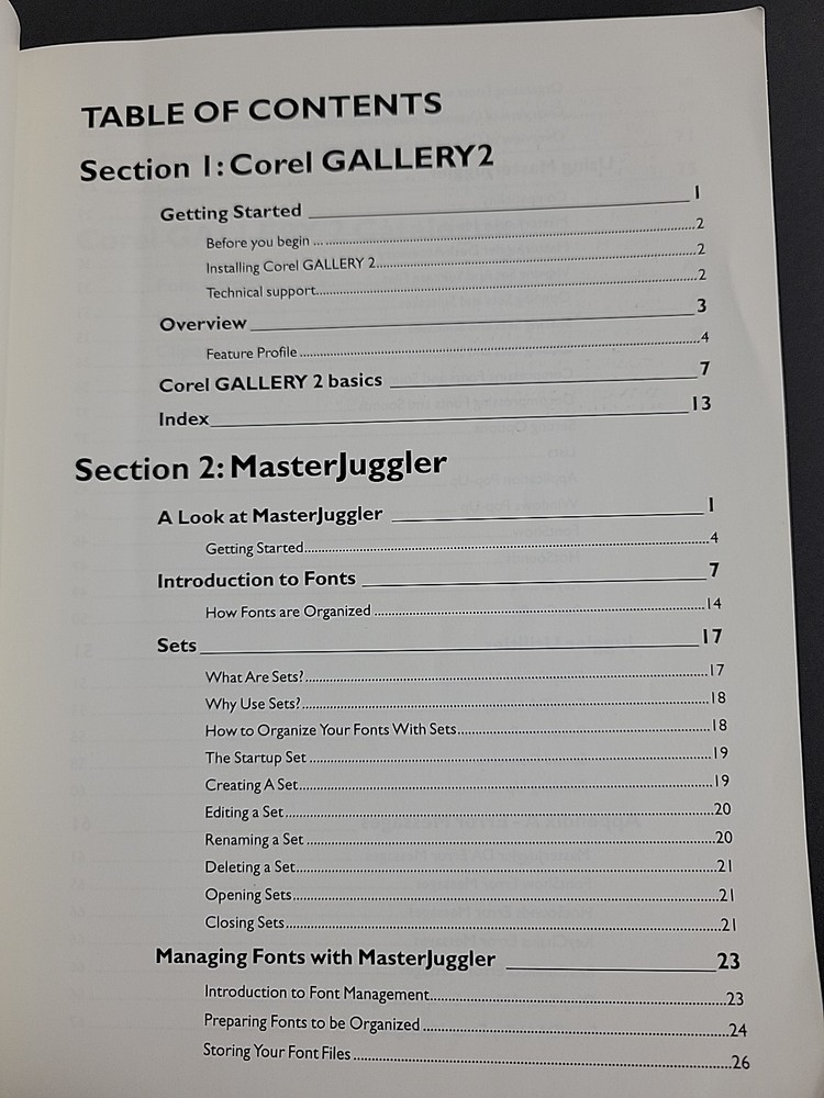 Corel Gallery 2 User Manual Rare