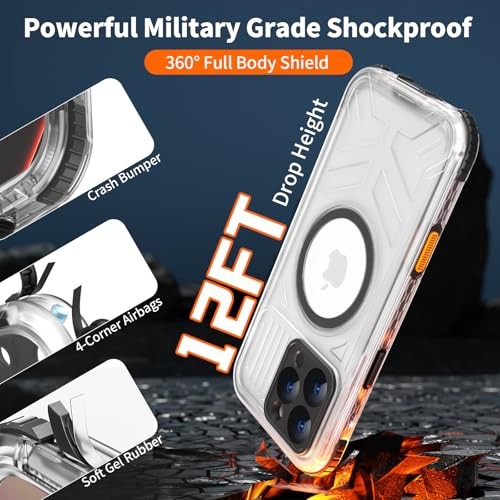 for Waterproof Case Compatible with MagSafe, IP68 iPhone 16 Pro Black