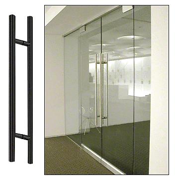 CRL 48LPMBL Matte Black 48" Extra Length Ladder Style Back-to-Back Pull Handle