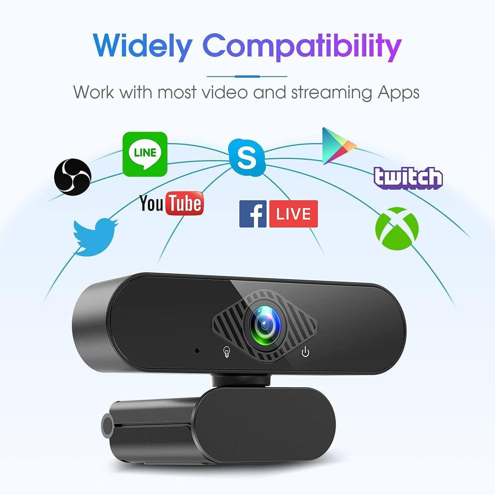 1080P Full HD USB Webcam for PC Desktop,Laptop Web Camera with Microphone LOT