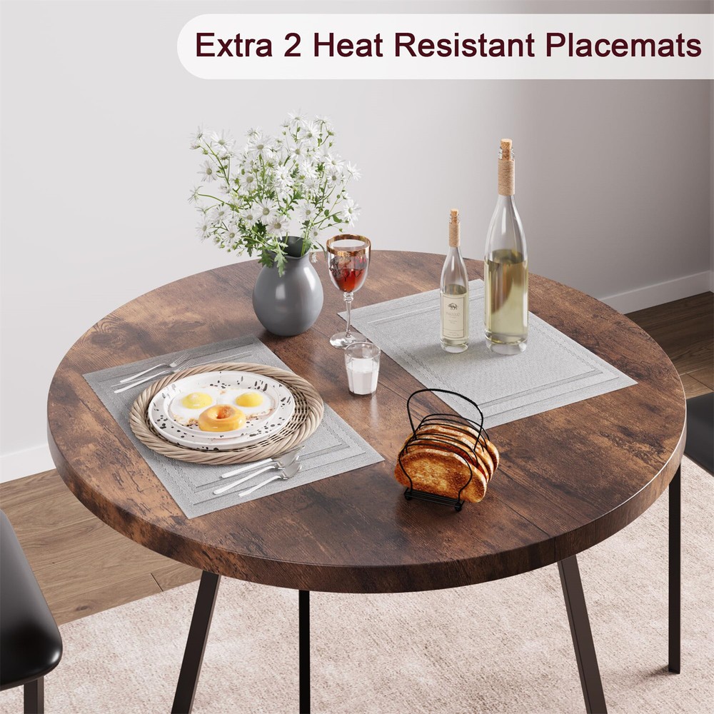 Kitchen Table and Chairs for 2 with Upholstered Chairs Dining Room Table Set