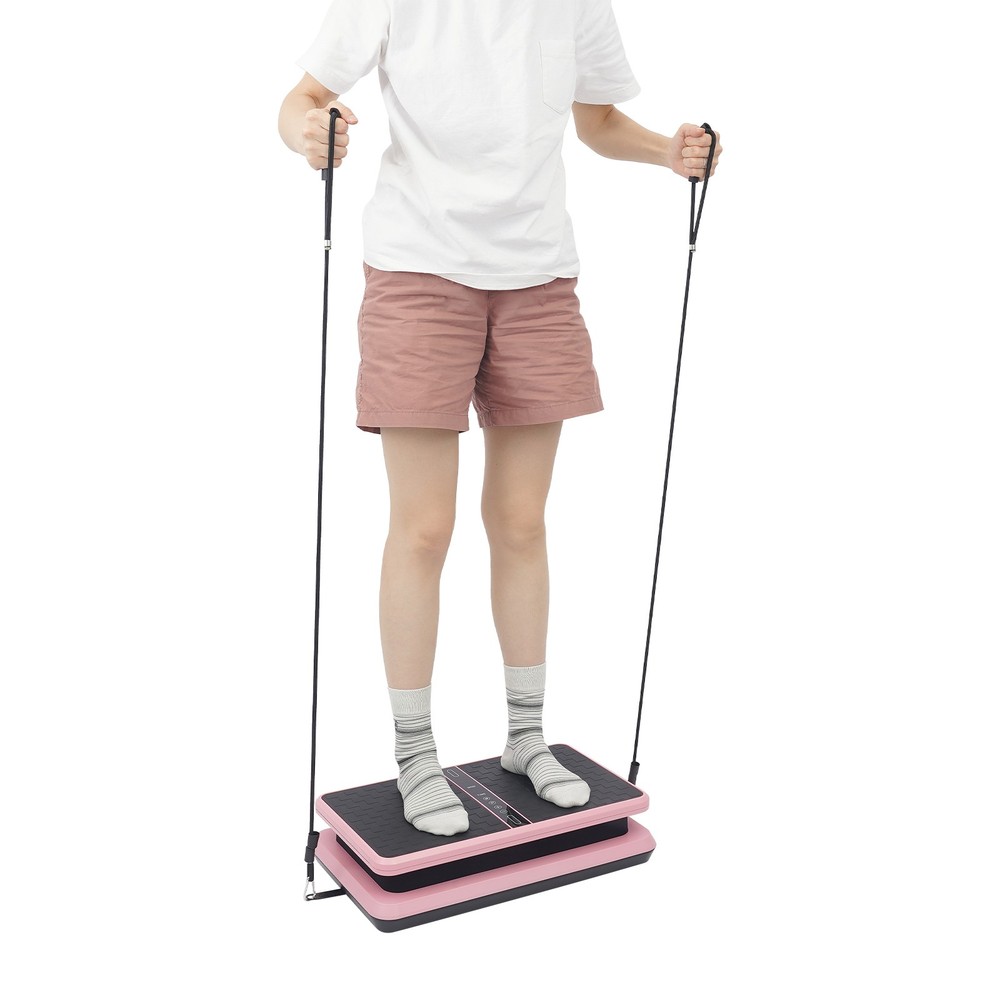 Vibration Plate Exercise Machine 200W 330LBS UK Plug Pink with Remote & Bands