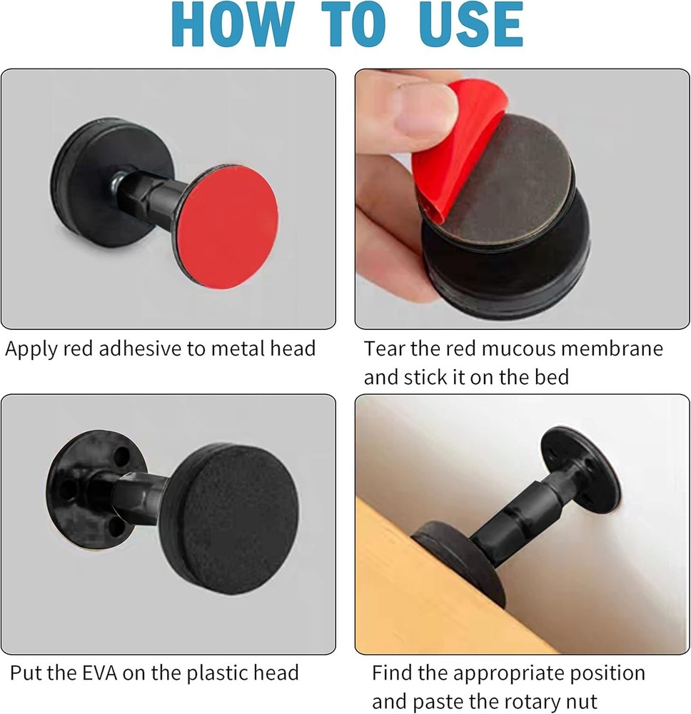 Adjustable Threaded Bed Frame Anti-Shake Tool, Headboard Stoppers, Bedside Anti