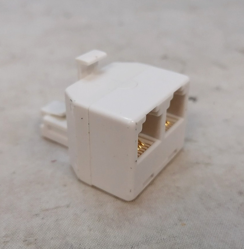 Modular Telephone Two Line Cable Wall Outlet Splitter