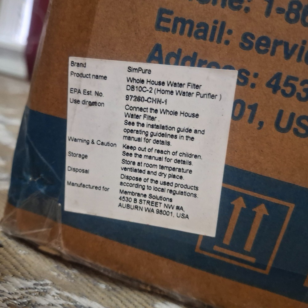 SimPure DB10C-2 Whole House Water Purifier Home Filter Housing Filtration System