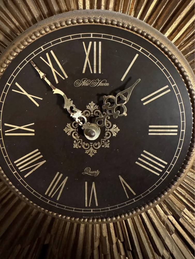 New Haven Vintage Mid-Century Modern Sunburst Wall Clock