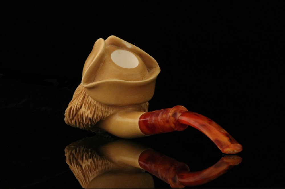 srv - Pirate Block Meerschaum Pipe with fitted case M3293