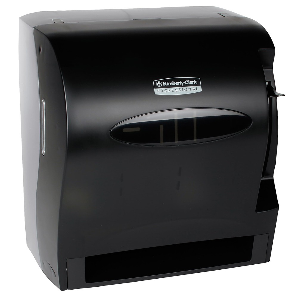 1.5 Black Paper Towel Holder Manual Dispenser Easy Roll Loading Automatic Feed