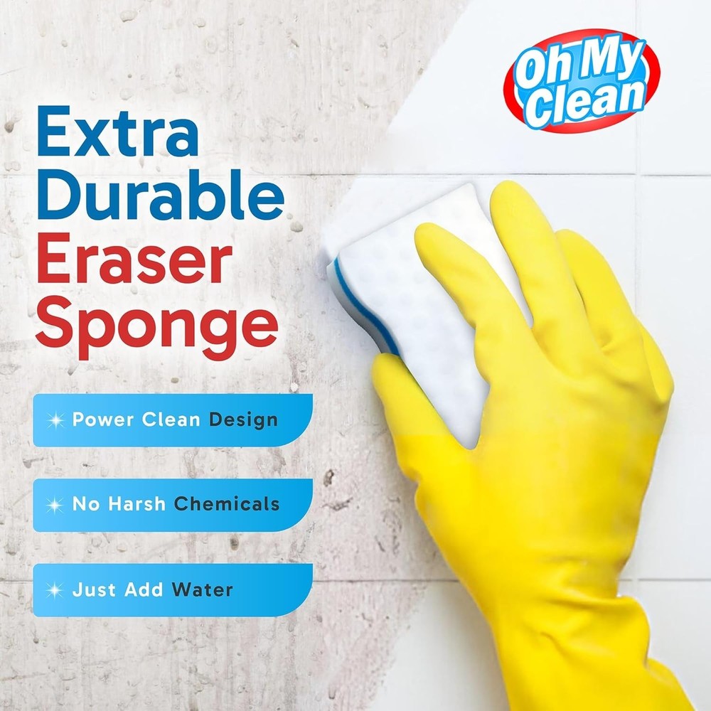 100 Pack Extra Durable Eraser Sponge – Extra Thick, Long Lasting Magic Melami...