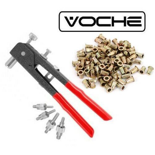 105pc Threaded Rivet Nut Insert Tool Rivnut Nutsert M4-M8 Kit Voche