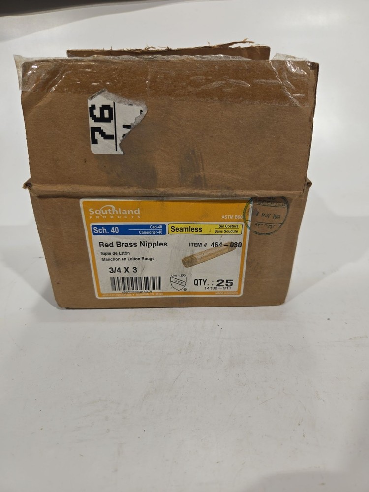 3/4" x 3" Red Brass Nipple