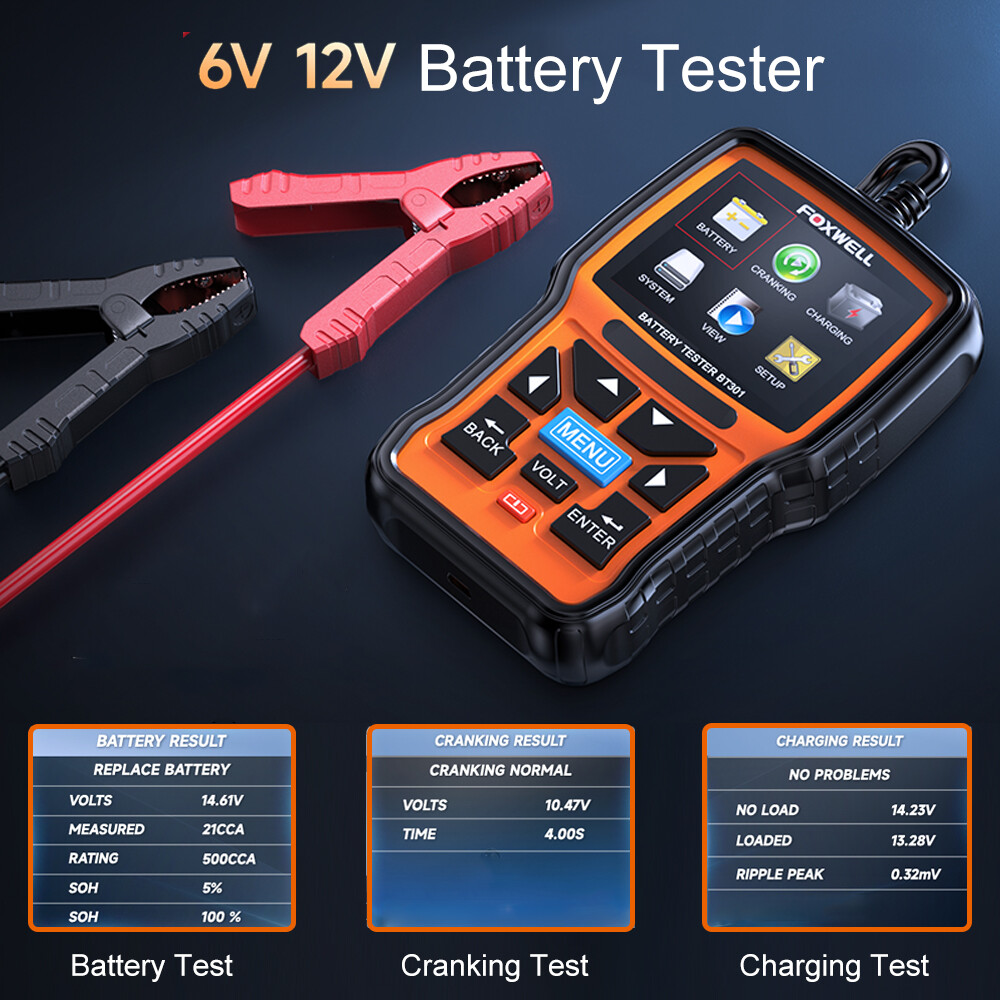 6V 12V Car Battery Load Tester Starter Cranking Charging System Digital Analyzer