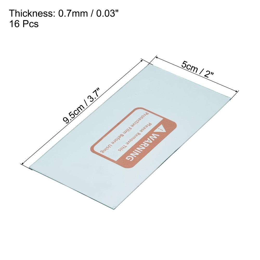 3.7 x 2" Welding Lens Protection, 16pcs Transparent Right Angle Protective