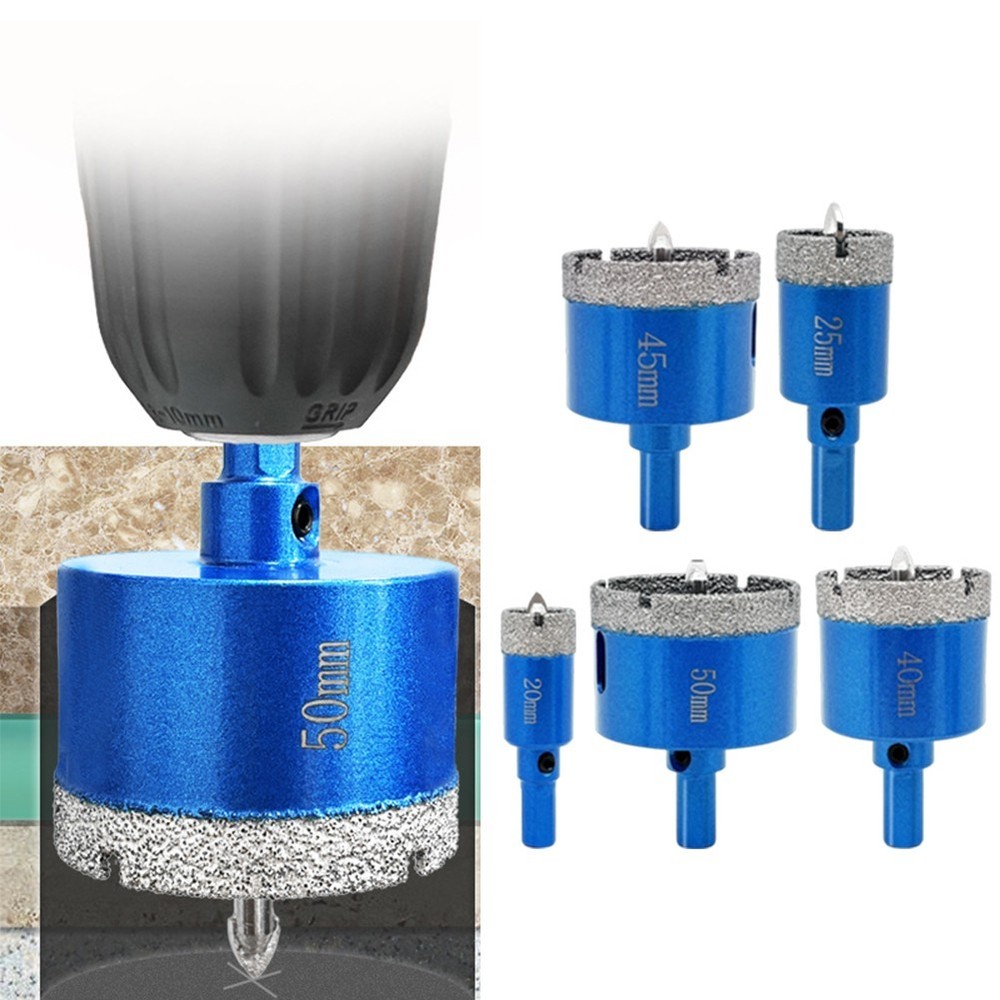 Granite Tile Diamond Drill Bits Set with Removable Positioning Pilot Drill