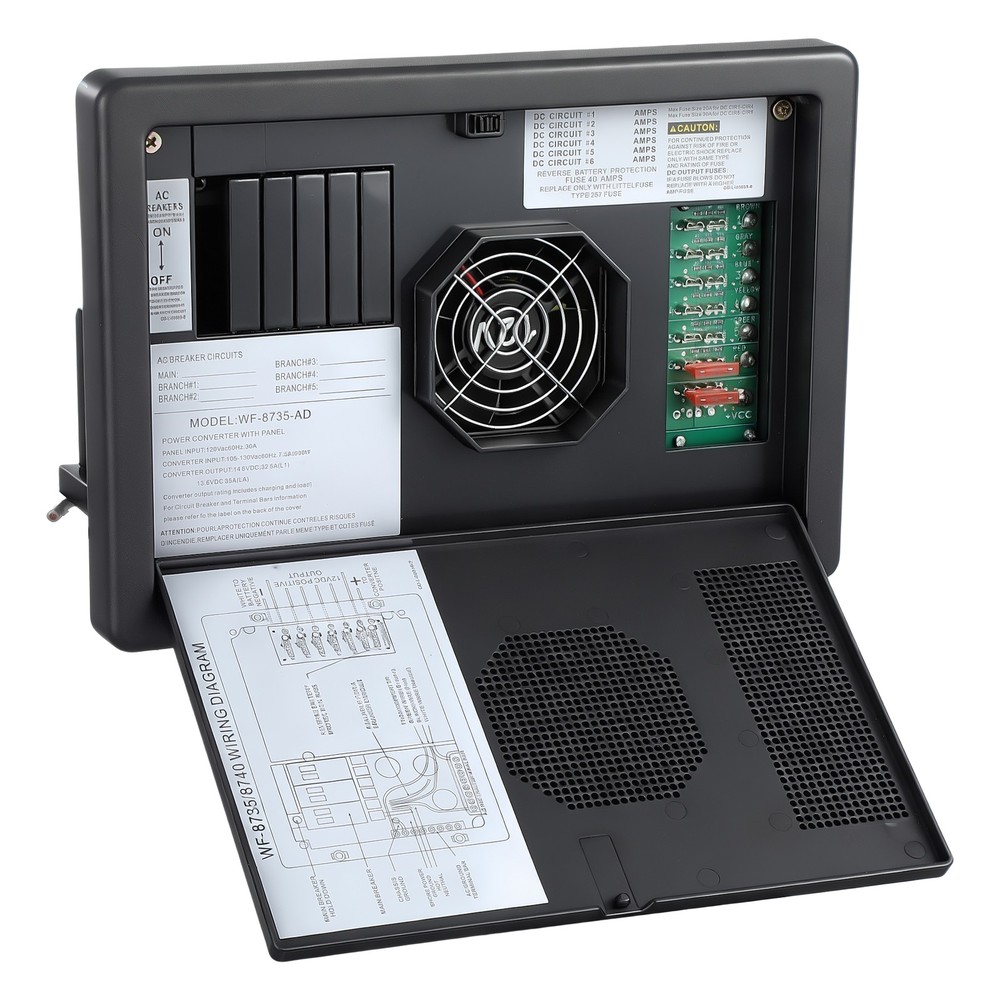 RV Converter Charger WF8735-P 30 Amp NEW 30 Amp 30 Amp Power WF-8735-AD Black