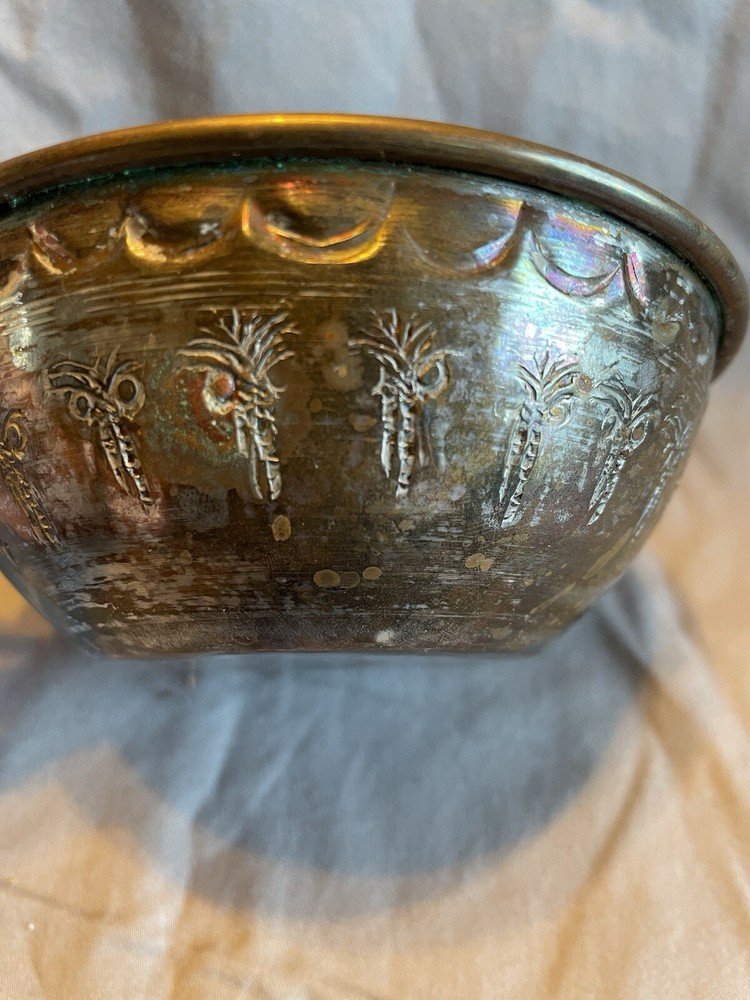 Vintage 19th Century Egyptian Bronze Bowl