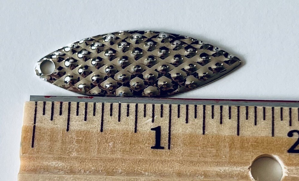 5 Pack Willow Leaf Spinner Blades - Diamond NICKEL - Size: # 3.5