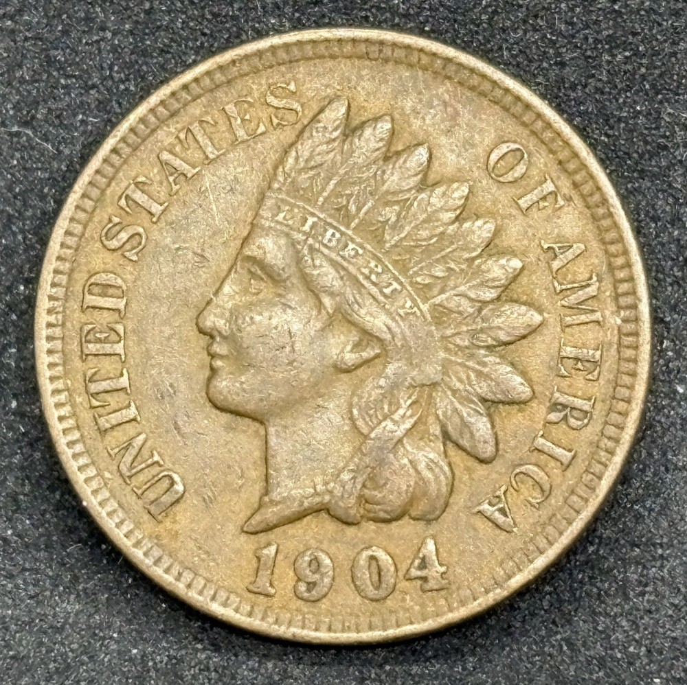 1904 Indian Head Cent, AU+ Condition!