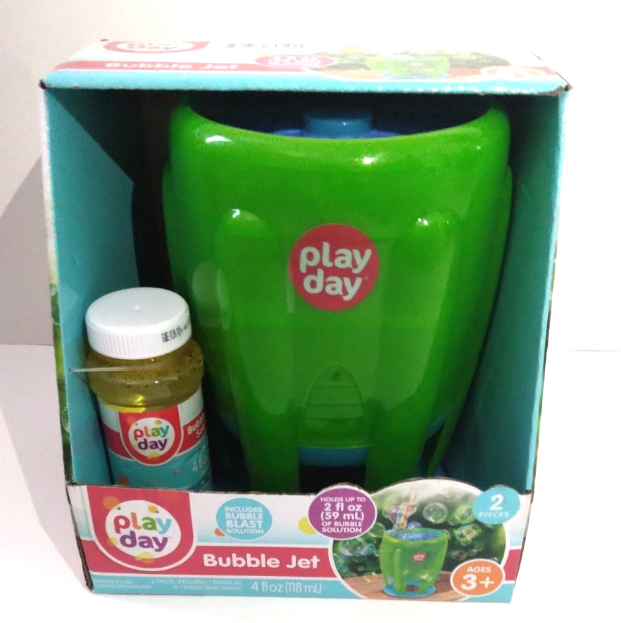 PlayDay Bubble Jet With 4 oz. Bubble Solution Kids 3+ Requires  Batteries