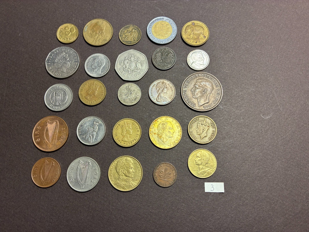 25 MIXED FOREIGN COINS LOT 3