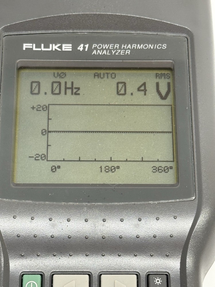 Fluke 41 Power Harmonics Analyzer Meter - Powers on - Cables Manual Floppy Disc