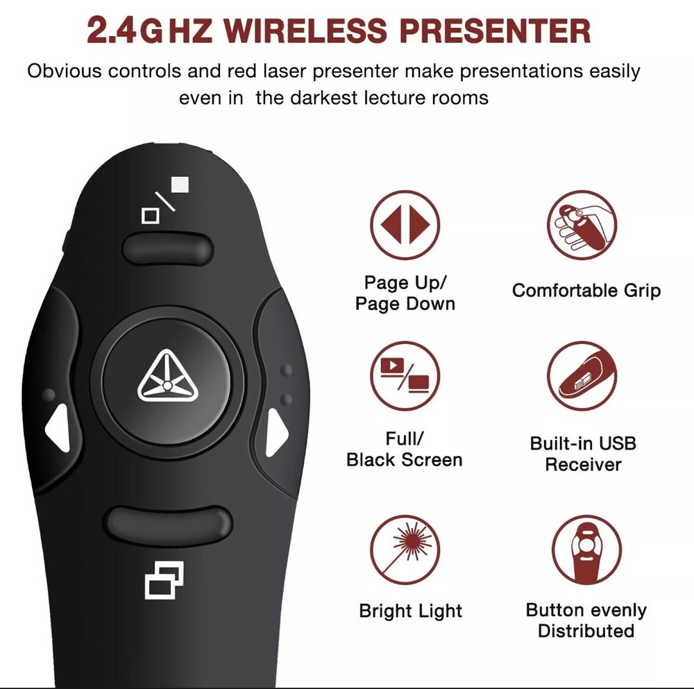 Power point Presentation Remote Wireless USB PPT Presenter Laser PointerClicker