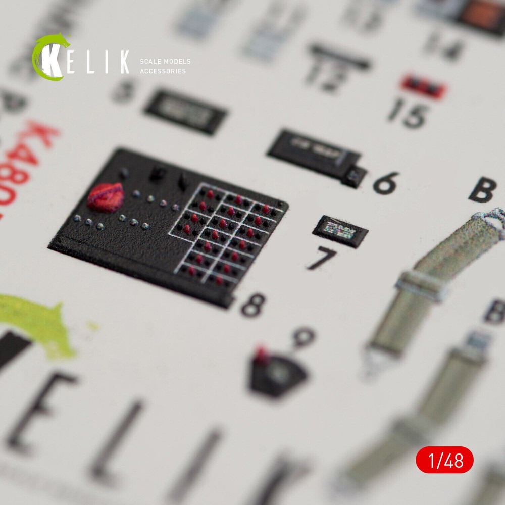 1/48 ResKit K48014 P-47M "Thunderbolt" interior 3D decals for Tamiya kit
