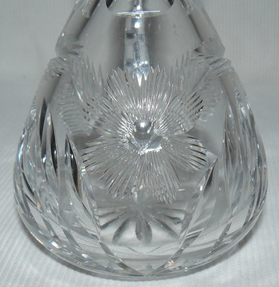 Cut Crystal Glass Cruet With Stopper 7"