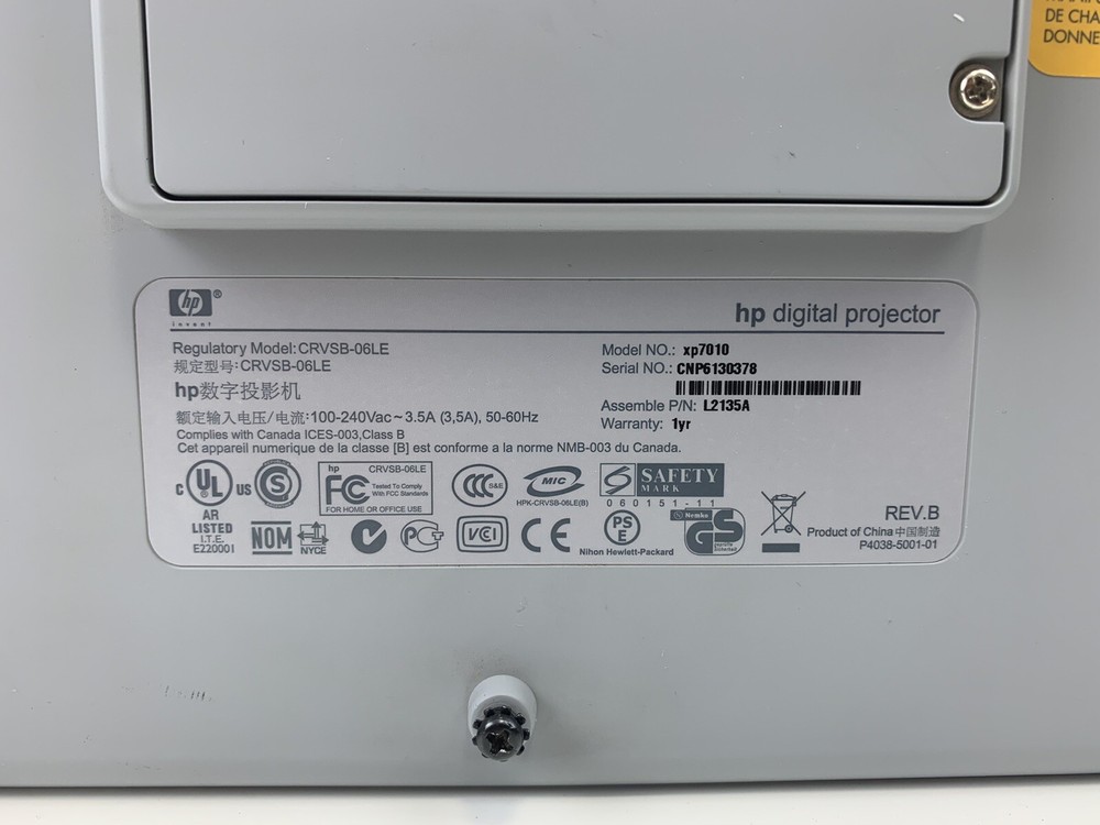 Digital HP Projector XP7010 CRVSB-06LE