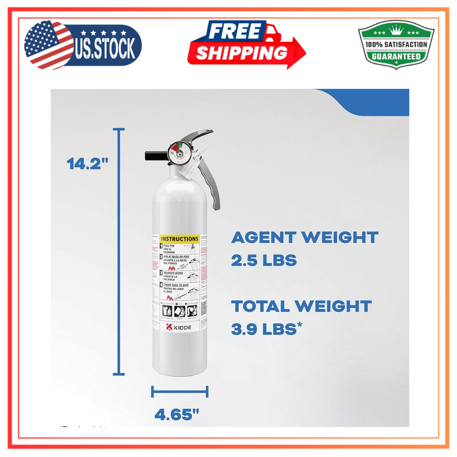 2 Pack Kidde Boat Fire Extinguishers, Single-Use 1A10BC, Reliable Safety