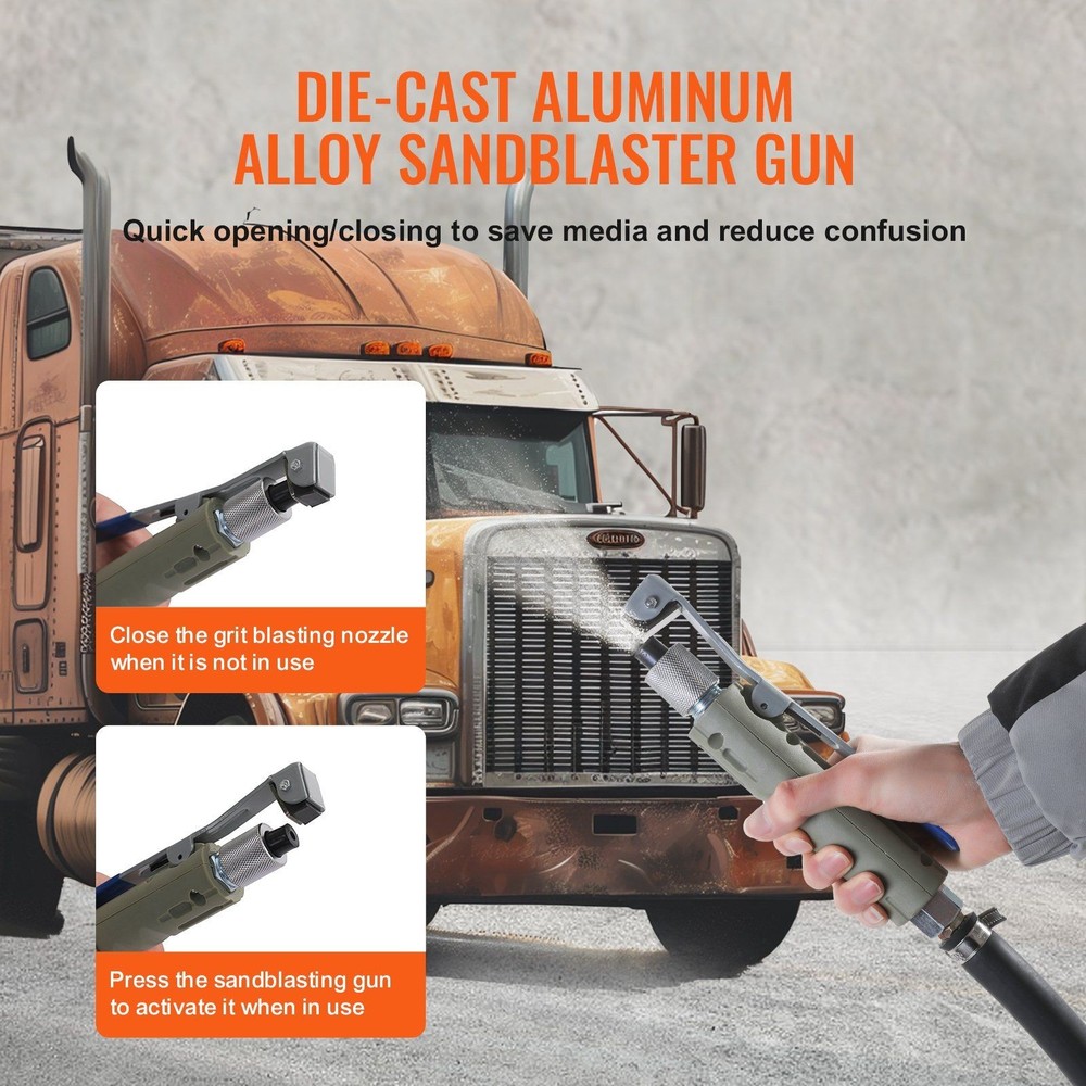 20gal Optimized Sand Blasting Tank 60-110 PSI with 4 Ceramic Tips