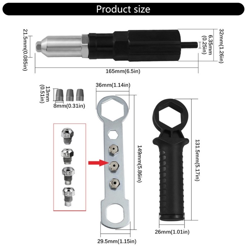 Upgraded Electric Riveting Machine Core Pull Accessories Cordless Riveting Alloy