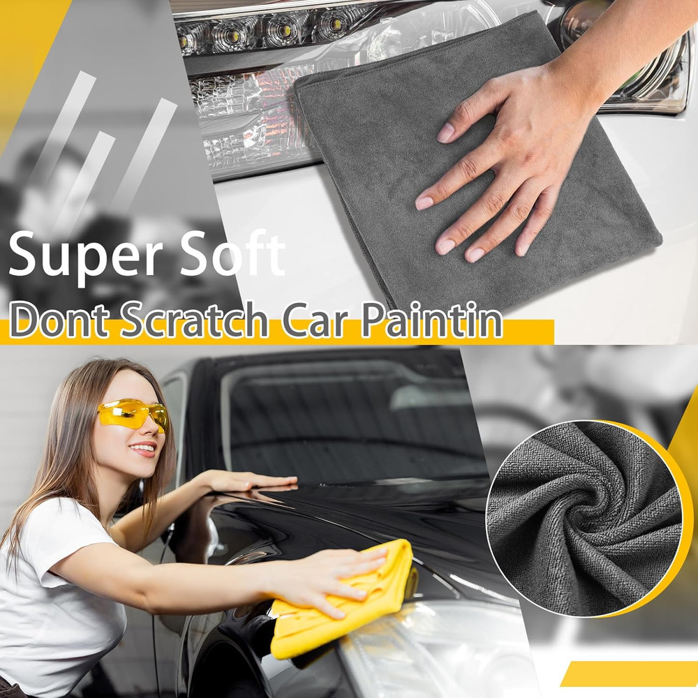 2 Pcs Microfiber Car Drying Towels Large Microfiber Cleaning Cloths for Car High