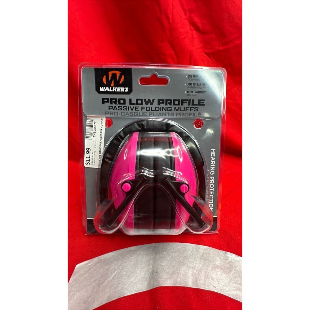 Walker's Pro Low Profile Passive Earmuffs - Pink