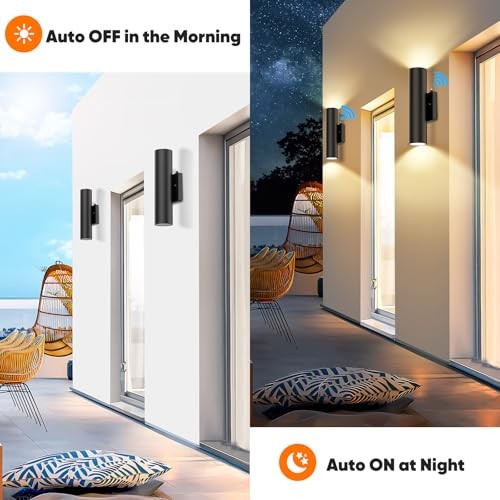 GOBRIGHT 2-PACK DUSK TO DAWN LED OUTDOOR LIGHTING MODERN WALL - Scratch & Dent