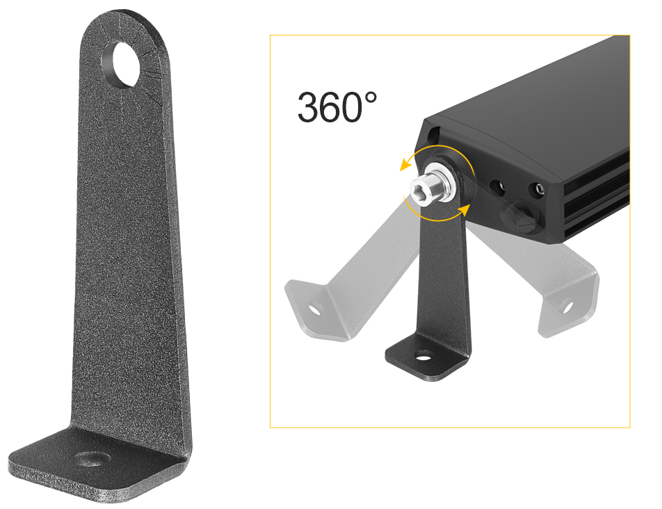 2Pack Universal Side Mounting Brackets For Straight or Curved LED Work Light Bar