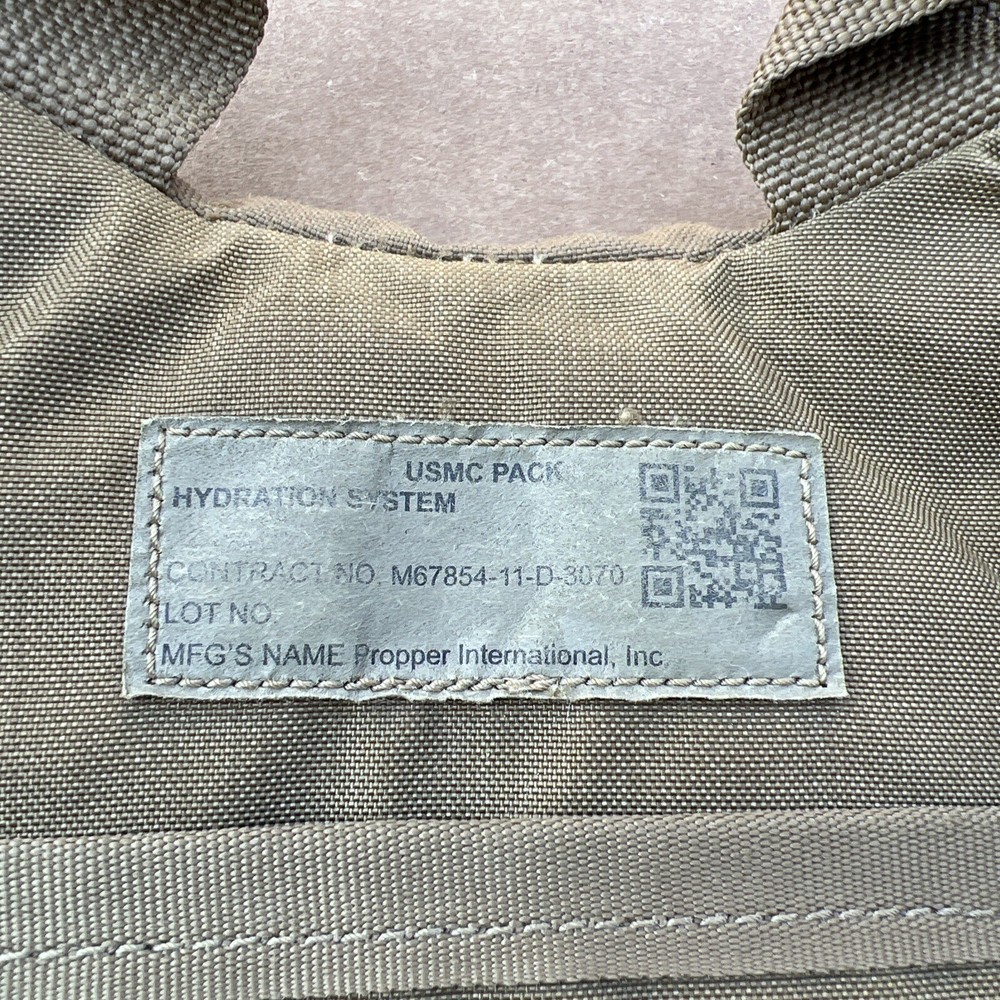 USMC Issue Coyote FILBE Hydration Pack Carrier Bag Backpack No Bladder Excellent
