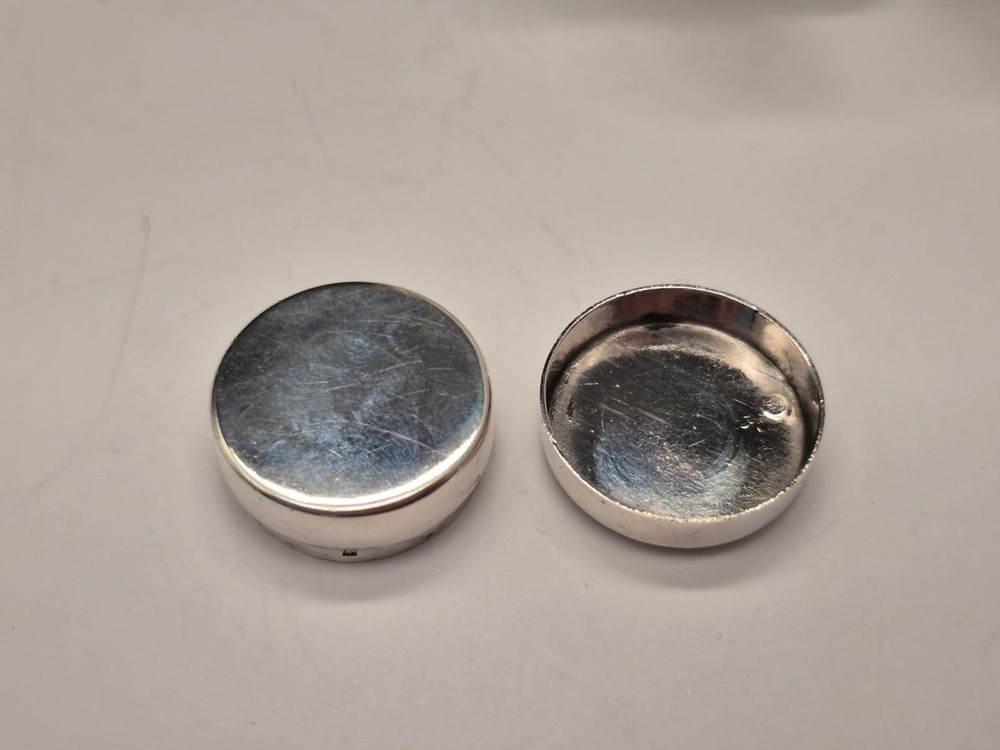 Solid Silver Hieroglyphics Pill Box, Egyptian Hallmarks, Unusual
